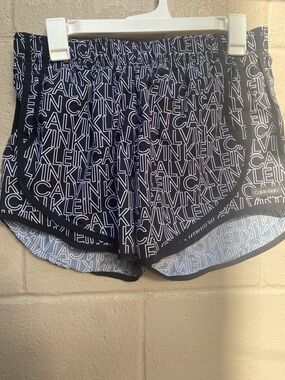 Calvin Klein Black Logo-Print Athletic Shorts